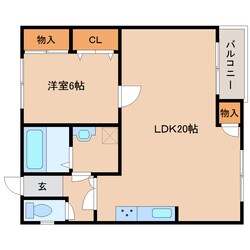 東生駒駅 徒歩10分 1階の物件間取画像